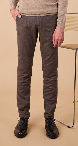 Men's Chino Trousers – Heather Chocolate - NEIL