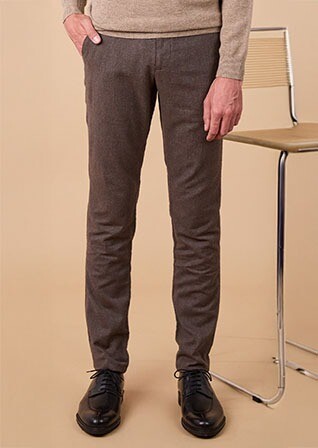 Men's Chino Trousers – Heather Chocolate - NEIL