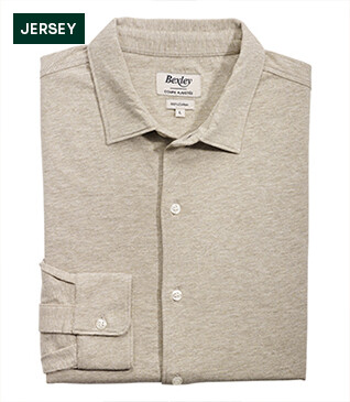 Men's jersey shirt 100% cotton - Taupe Light Melange - AIGNAN