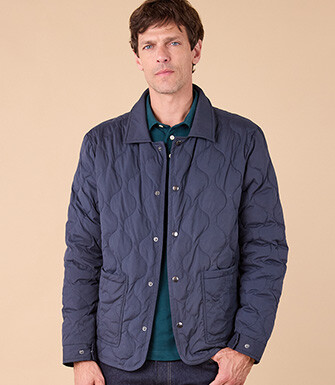 Navy Quilted Blazer for men - NORSTEN