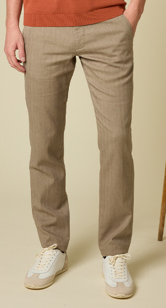 Men's chino trousers Light Khaki Chevron - KERYLL