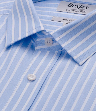Soft Blue & White Shirt – End-on-End Fabric - NIZIER