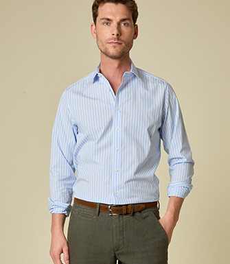 Soft Blue & White Shirt – End-on-End Fabric - NIZIER