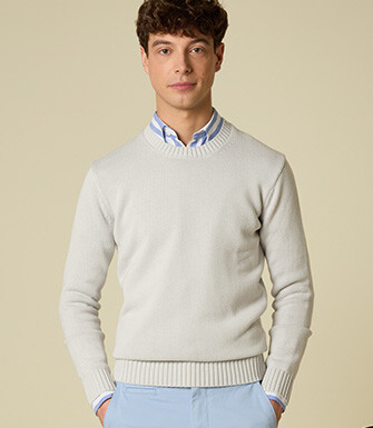 Crew neck jumper - Greige - CALDERIK