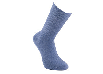 Ribbed cotton socks - Heathered blue