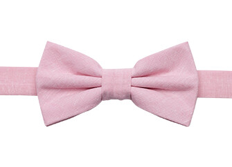 Pink Chambray Cotton and Linen Bow Tie