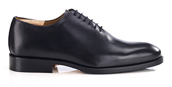 Men’s black hand-patinated calf leather Oxford shoes - BARTER PATIN