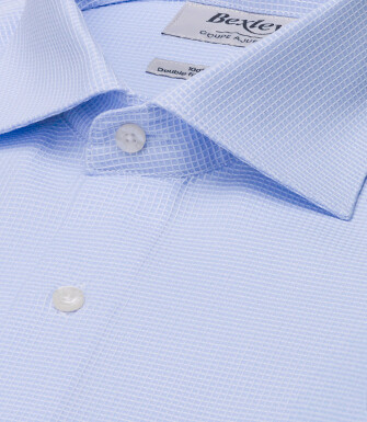 Men's light blue micro-pattern shirt - ALBINO