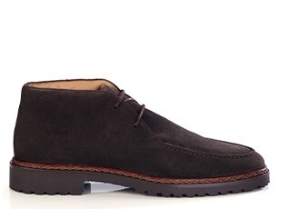 Men's brown suede boot with lug sole - MINNEOLA