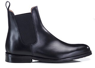 Men's black leather Chelsea boot - FLAGER CLASSIC GOMME