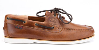 Brown Cognac Leather Boat Shoes - TRAWLER