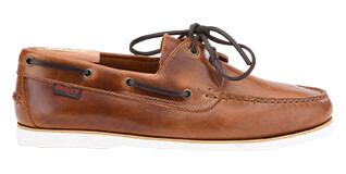 Brown Cognac Leather Boat Shoes - TRAWLER