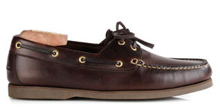 Dark Chestnut Leather Boat Shoes - TRAWLER