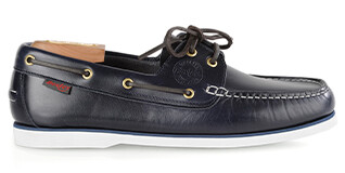 Navy Leather Boat Shoes - TRAWLER