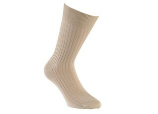 Mercerised Cotton Socks With Ribbing Beige