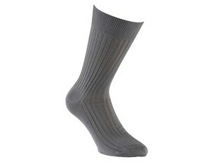 Mercerised Cotton Socks With Ribbing Grey
