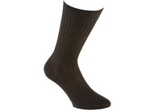 Mercerised Cotton Socks With Ribbing Brown