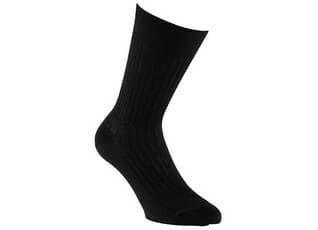 Mercerised Cotton Socks With Ribbing Black