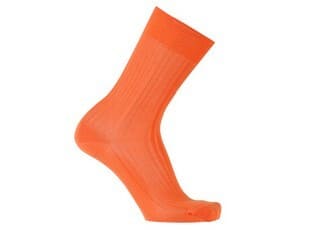 Mercerised Cotton Socks With Ribbing Orange