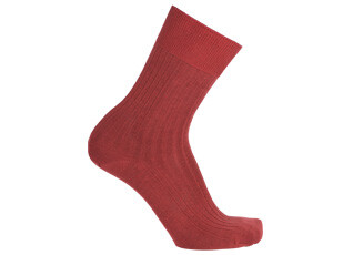 Mercerised Cotton Socks With Ribbing Red Melange