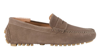 Taupe Men's Driving Moccasins - BISCAYNE