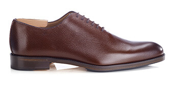 Chocolate Grained Leather Oxford shoes - PETER PATIN