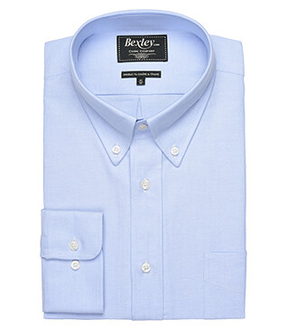 Blue Oxford shirt with Chest pocket - American Collar - HAROLD