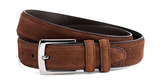 Havana Suede Luxury Belt for men - WESTGATE SILVER