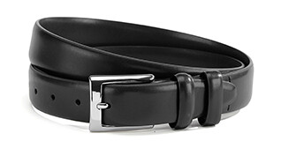 Black Suit Belt for men - RAMSGATE SILVER