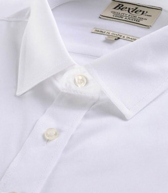 White Poplin Cotton Shirt - Straight collar - LOUIS