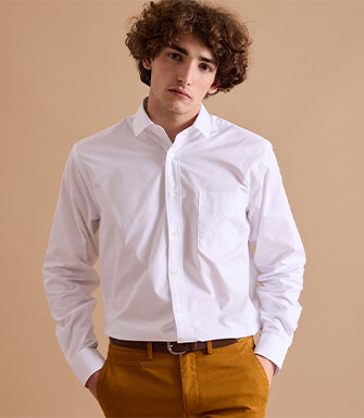 White Cotton shirt - Chest pocket - ALBERT