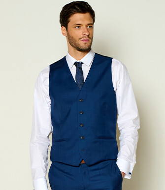 Men's Deep Blue Suit Waistcoat - LAZARE
