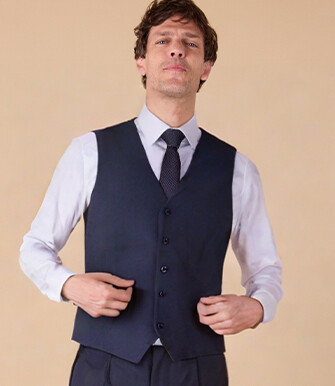 Men's Waistcoat - Navy Blue - LAZARE WAISTCOAT