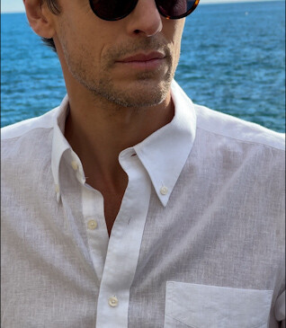 White Chambray cotton/linen - COLTEN