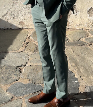 Men's Suit Trousers Linden Green - LAZARE