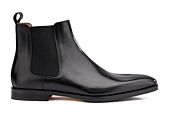 Black Leather Chelsea Boots - BERGAME PATIN