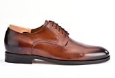 Patina Chestnut Leather Derby Shoes - PENFORD
