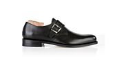 Black Leather Buckle Shoes - BLOOMINGDALE SILVER PATIN