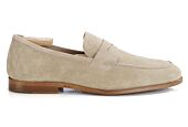 Dark Beige Suede Men's penny loafers - DERVIO