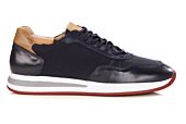 Men's black leather and mesh sporty sneaker - NIRRANDA II