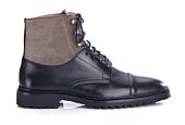 Black and Taupe Suede lace-up Boots Derby shoes - IRVING II GOMME
