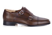 Men’s Double Monk Strap Shoes Caramel Patina - CHEWTON