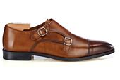 Men’s Double Monk Strap Shoes Patina Gold - LANGFORD