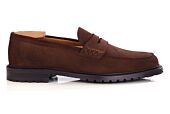 Men's chocolate suede loafer - DOWARD GOMME
