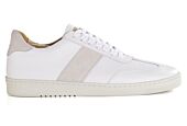 Men’s leather sneakers – White and ecru suede - NANGKITA