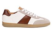 White and Cognac Men’s City Sneakers - MOLKA