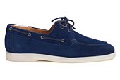 Navy Suede Boat Shoes - MOCKINYA