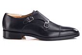 Men’s Double Monk Strap Black Shoes  - LANGFORD PATIN