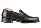 Black leather Men's penny loafers - WEMBLEY CLASSIC