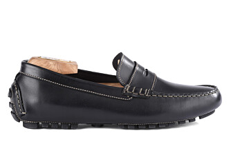 Men's Black Leather Driving shoes - FERGUSON